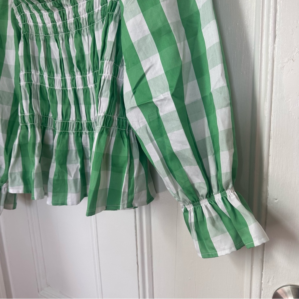 NWOT Who What Wear Gingham Blouse - Picture 3 of 8